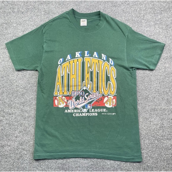 Trench Other - Vintage 1990 Oakland MLB Baseball Champions Shirt Green Large Single Stitch USA